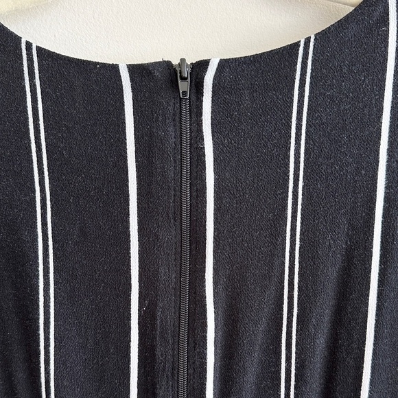 xhilaration Black and White Striped V-Neck Wrap Mini Dress, Size Small - Picture 13 of 16